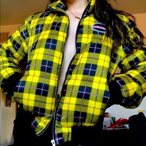 Plaid puffer jacket